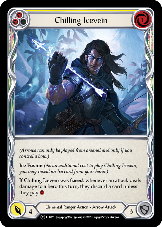 Chilling Icevein (Yellow) [U-ELE051] Unlimited Rainbow Foil | The Gaming-Verse