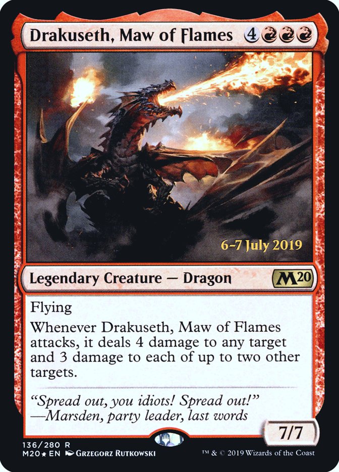 Drakuseth, Maw of Flames  [Core Set 2020 Prerelease Promos] | The Gaming-Verse