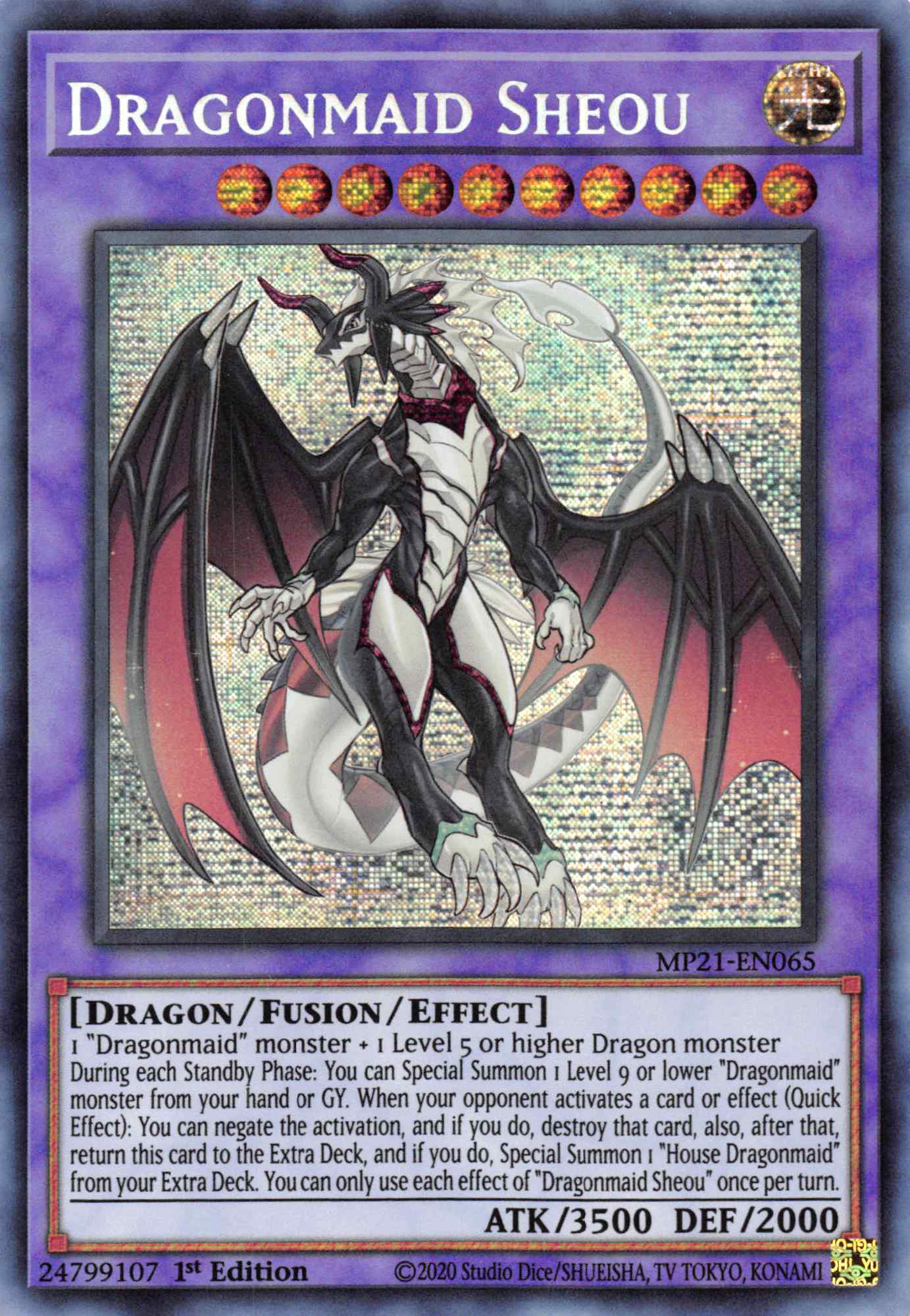 Dragonmaid Sheou [MP21-EN065] Prismatic Secret Rare | The Gaming-Verse