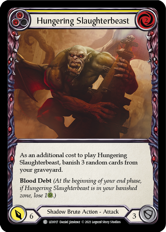 Hungering Slaughterbeast (Yellow) [LEV017] (Monarch Levia Blitz Deck) | The Gaming-Verse