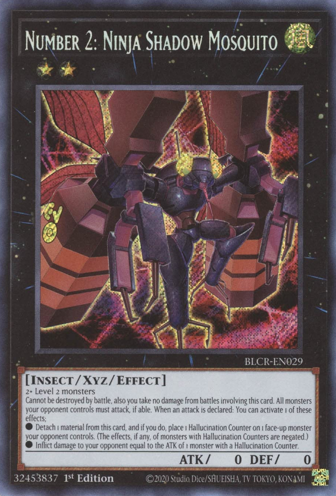 Number 2: Ninja Shadow Mosquito [BLCR-EN029] Secret Rare | The Gaming-Verse