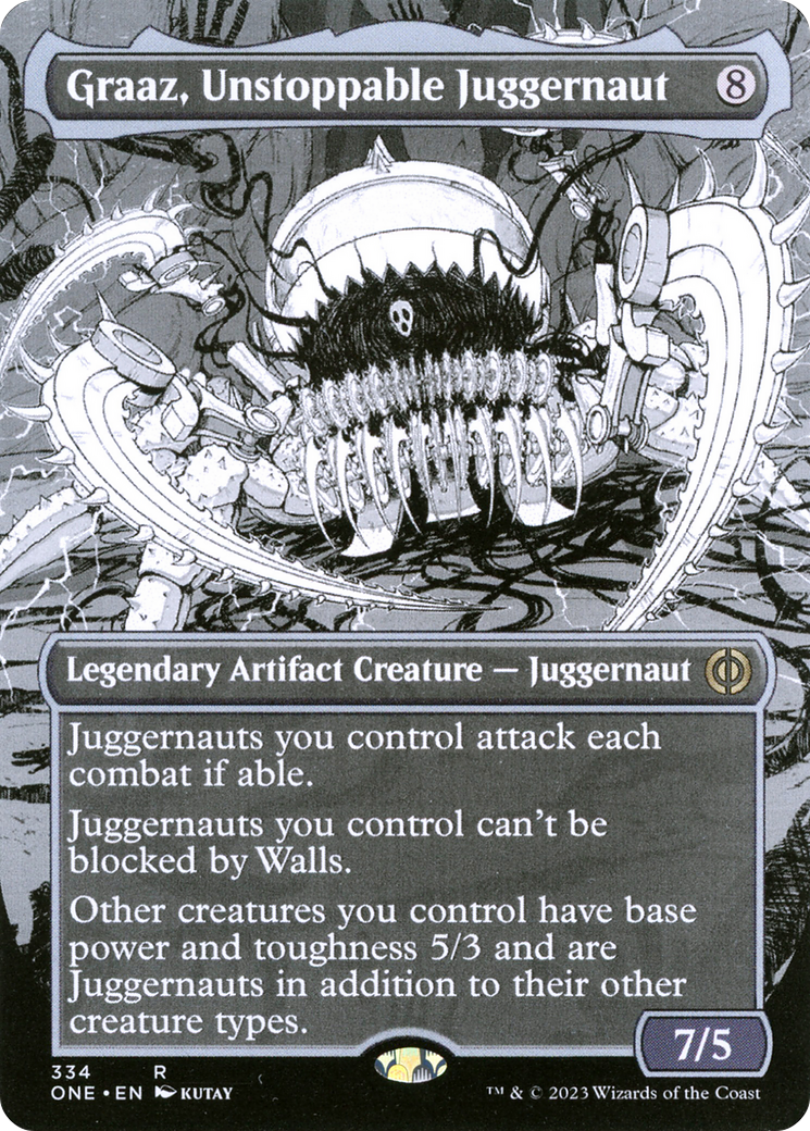 Graaz, Unstoppable Juggernaut (Borderless Manga) [Phyrexia: All Will Be One] | The Gaming-Verse