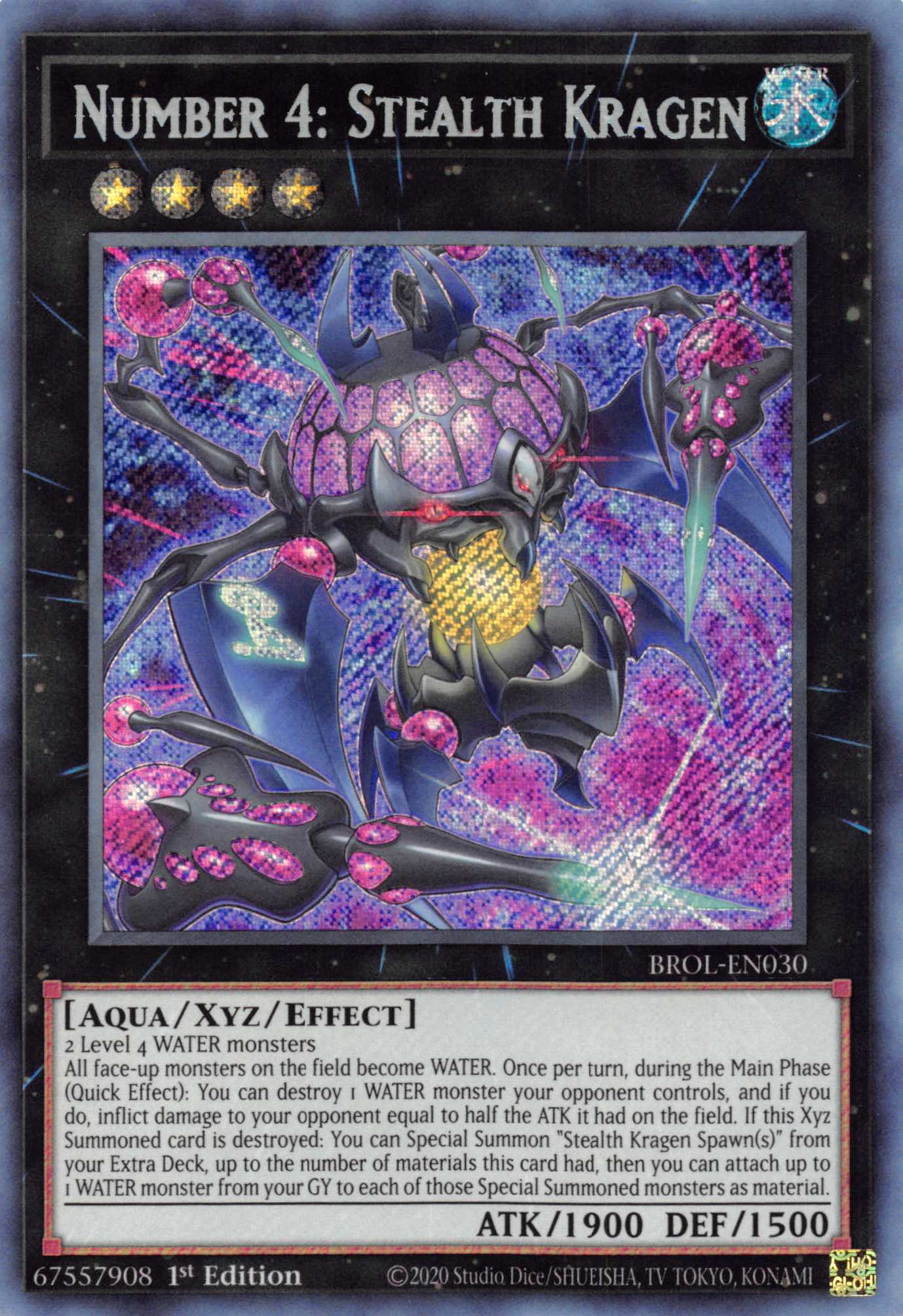 Number 4: Stealth Kragen [BROL-EN030] Secret Rare | The Gaming-Verse