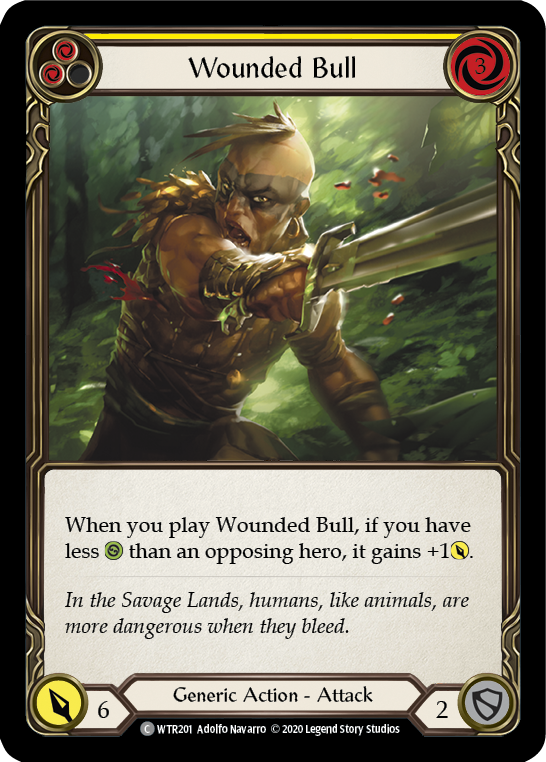 Wounded Bull (Yellow) [WTR201] Unlimited Rainbow Foil | The Gaming-Verse