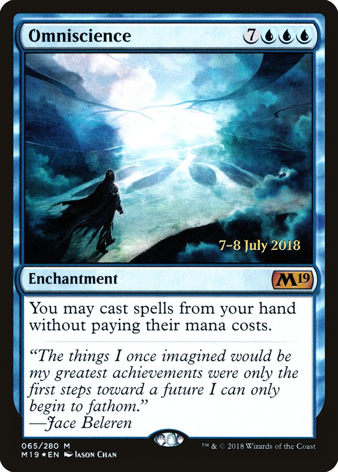 Omniscience  (Prerelease) [Core Set 2019 Prerelease Promos] | The Gaming-Verse