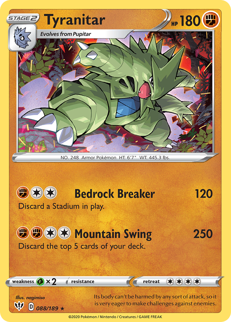 Tyranitar (088/189) [Sword & Shield: Darkness Ablaze] | The Gaming-Verse