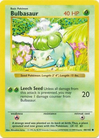 Bulbasaur (44/102) [Base Set Shadowless Unlimited] | The Gaming-Verse