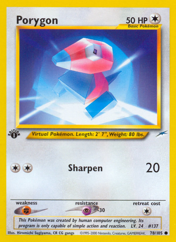 Porygon (78/105) [Neo Destiny 1st Edition] | The Gaming-Verse