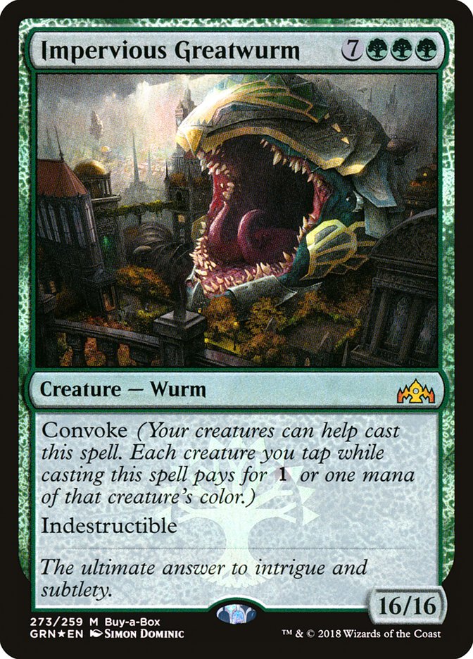 Impervious Greatwurm (Buy-A-Box) [Guilds of Ravnica] | The Gaming-Verse