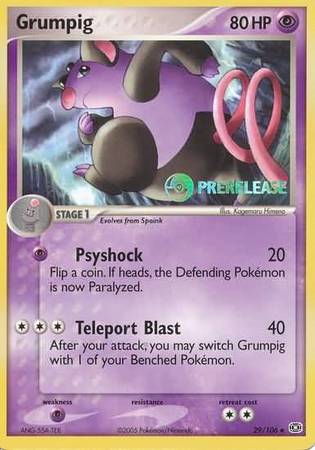 Grumpig (29/106) (Prerelease Promo) [Nintendo: Black Star Promos] | The Gaming-Verse