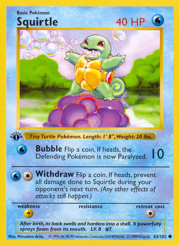 Squirtle (63/102) (Shadowless) [Base Set 1st Edition] | The Gaming-Verse