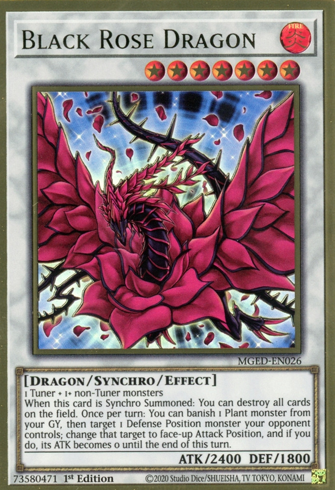 Black Rose Dragon [MGED-EN026] Gold Rare | The Gaming-Verse