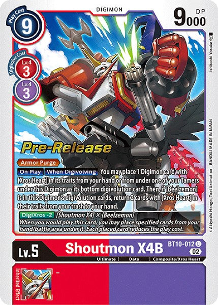 Shoutmon X4B [BT10-012] [Xros Encounter Pre-Release Cards] | The Gaming-Verse