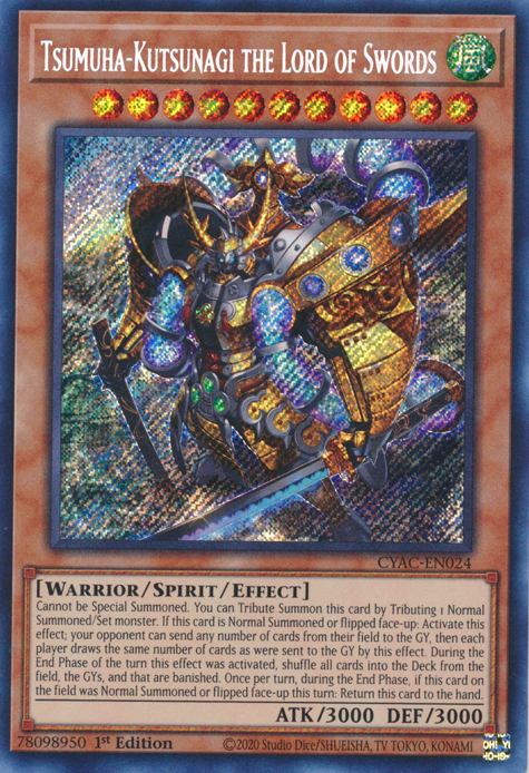 Tsumuha-Kutsunagi the Lord of Swords [CYAC-EN024] Secret Rare | The Gaming-Verse