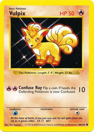 Vulpix (68/102) [Base Set Shadowless Unlimited] | The Gaming-Verse