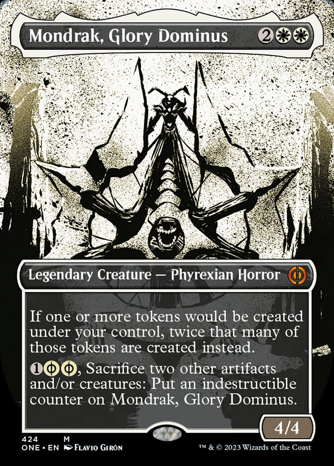 Mondrak, Glory Dominus (Borderless Ichor Step-and-Compleat Foil) [Phyrexia: All Will Be One] | The Gaming-Verse