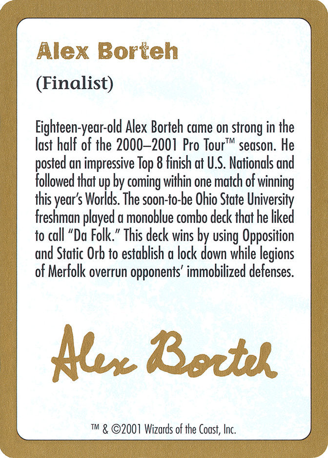 Alex Borteh Bio [World Championship Decks 2001] | The Gaming-Verse