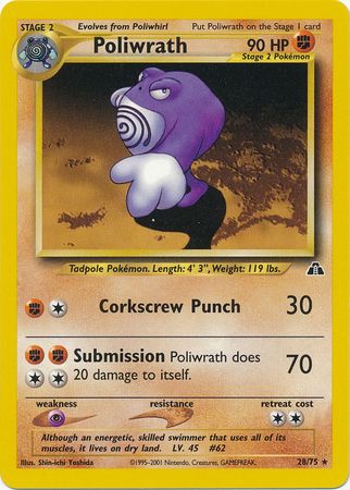 Poliwrath (28/75) [Neo Discovery Unlimited] | The Gaming-Verse