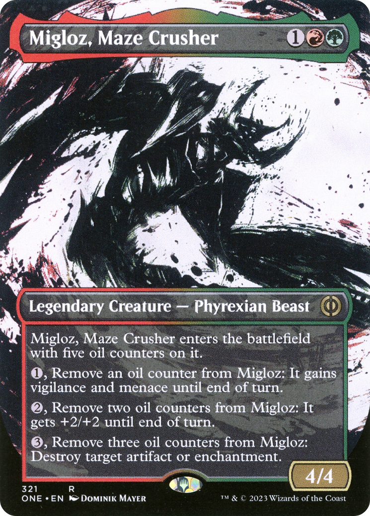 Migloz, Maze Crusher (Borderless Ichor) [Phyrexia: All Will Be One] | The Gaming-Verse