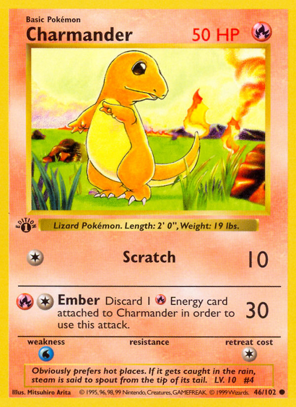 Charmander (46/102) (Shadowless) [Base Set 1st Edition] | The Gaming-Verse