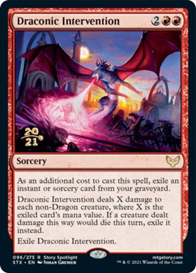 Draconic Intervention [Strixhaven: School of Mages Prerelease Promos] | The Gaming-Verse