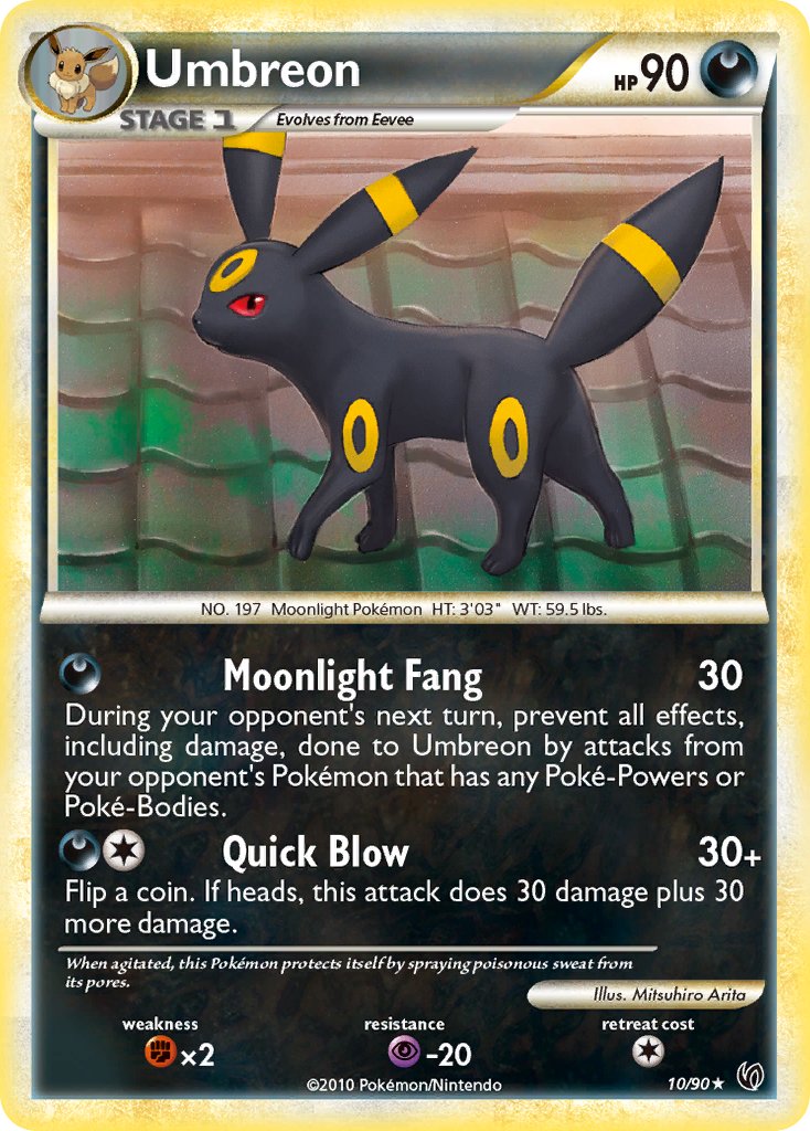 Umbreon (10/90) (Cracked Ice Holo) (Theme Deck Exclusive) [HeartGold & SoulSilver: Undaunted] | The Gaming-Verse