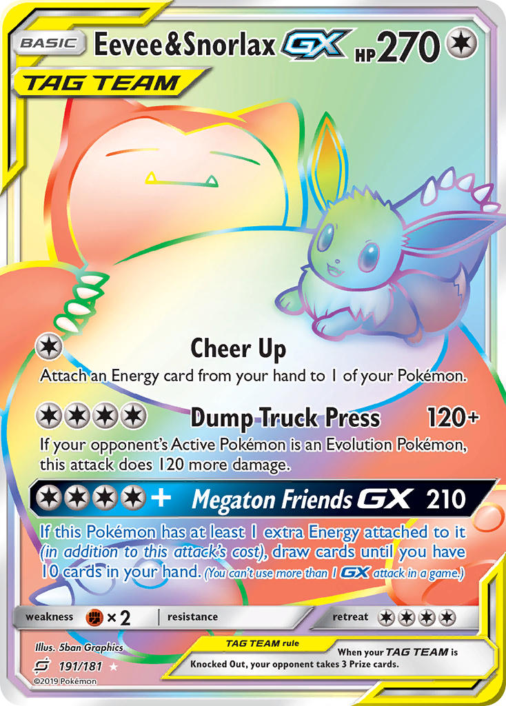 Eevee & Snorlax GX (191/181) [Sun & Moon: Team Up] | The Gaming-Verse