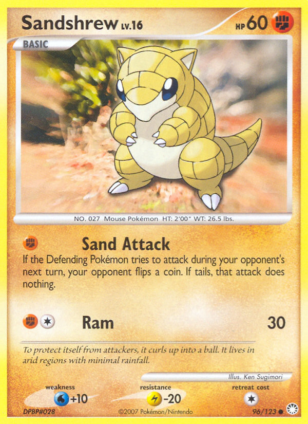 Sandshrew (96/123) [Diamond & Pearl: Mysterious Treasures] | The Gaming-Verse