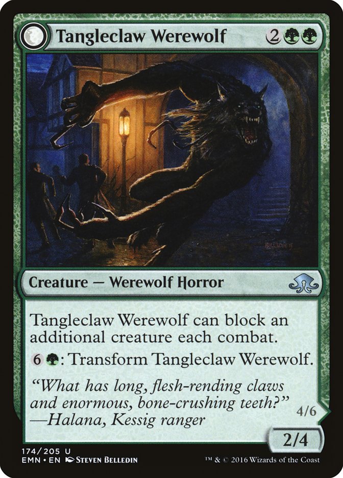 Tangleclaw Werewolf // Fibrous Entangler [Eldritch Moon] | The Gaming-Verse