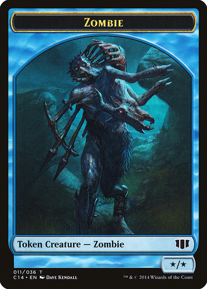 Whale // Zombie (011/036) Double-sided Token [Commander 2014 Tokens] | The Gaming-Verse