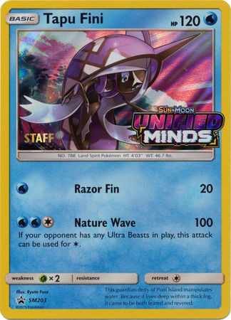 Tapu Fini (SM203) (Staff Prerelease Promo) [Sun & Moon: Black Star Promos] | The Gaming-Verse