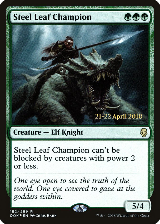 Steel Leaf Champion  (Prerelease) [Dominaria Prerelease Promos] | The Gaming-Verse