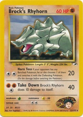 Brock's Rhyhorn (22/132) [Gym Heroes Unlimited] | The Gaming-Verse