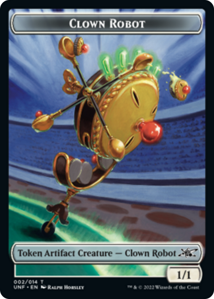 Clown Robot (002) // Food (010) Double-sided Token [Unfinity Tokens] | The Gaming-Verse