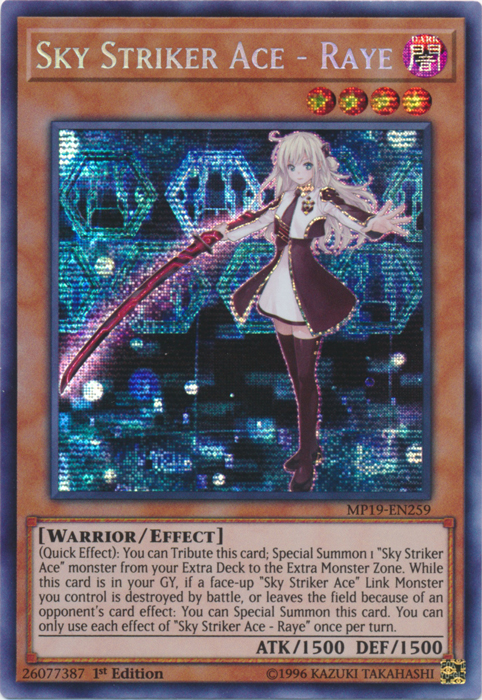 Sky Striker Ace - Raye [MP19-EN259] Prismatic Secret Rare | The Gaming-Verse