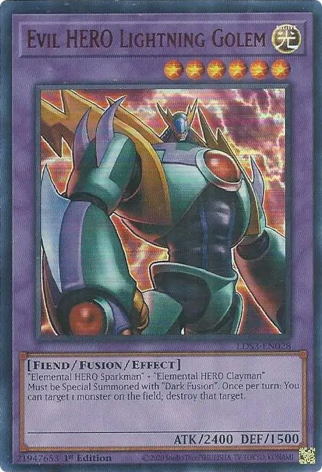 Evil HERO Lightning Golem (Red) [LDS3-EN028] Ultra Rare | The Gaming-Verse