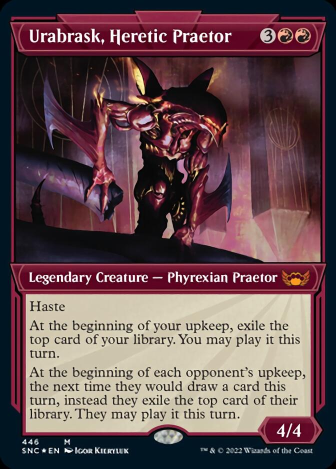 Urabrask, Heretic Praetor (Showcase Art Deco Foil Etched) [Streets of New Capenna] | The Gaming-Verse