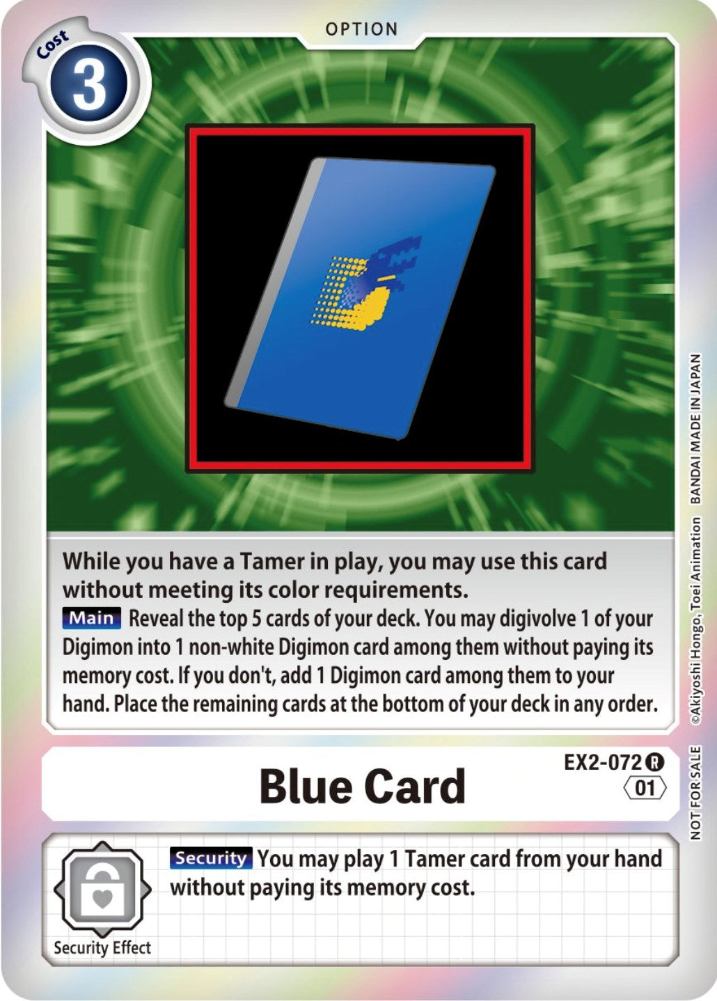 Blue Card [EX2-072] (Event Pack 4) [Digital Hazard Promos] | The Gaming-Verse