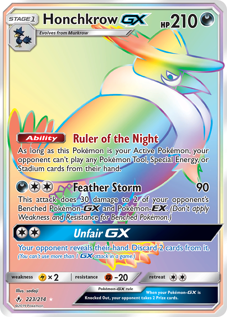 Honchkrow GX (223/214) [Sun & Moon: Unbroken Bonds] | The Gaming-Verse