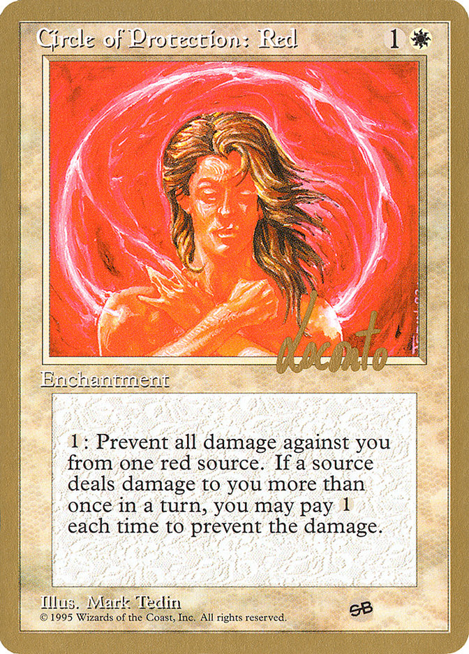 Circle of Protection: Red (Michael Loconto) (SB) (4ED) [Pro Tour Collector Set] | The Gaming-Verse