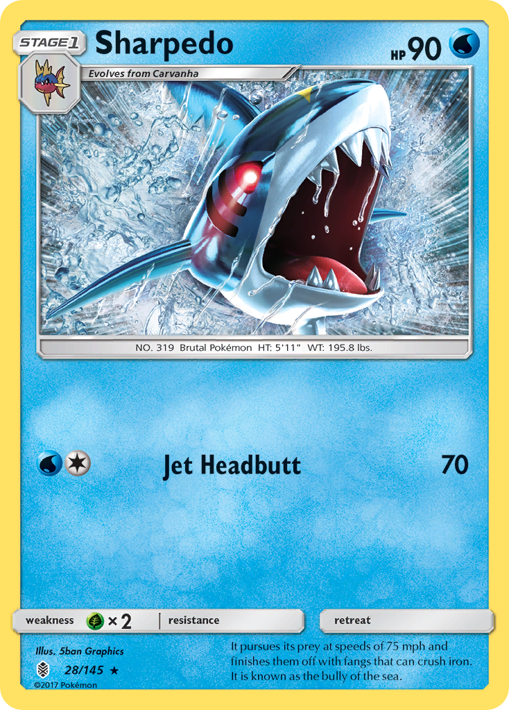 Sharpedo (28/145) [Sun & Moon: Guardians Rising] | The Gaming-Verse