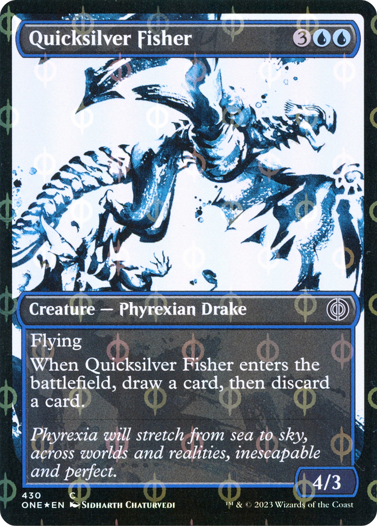 Quicksilver Fisher (Showcase Ichor Step-and-Compleat Foil) [Phyrexia: All Will Be One] | The Gaming-Verse