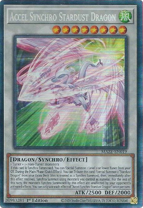 Accel Synchro Stardust Dragon [MAZE-EN019] Collector's Rare | The Gaming-Verse