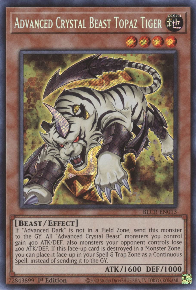 Advanced Crystal Beast Topaz Tiger [BLCR-EN013] Secret Rare | The Gaming-Verse