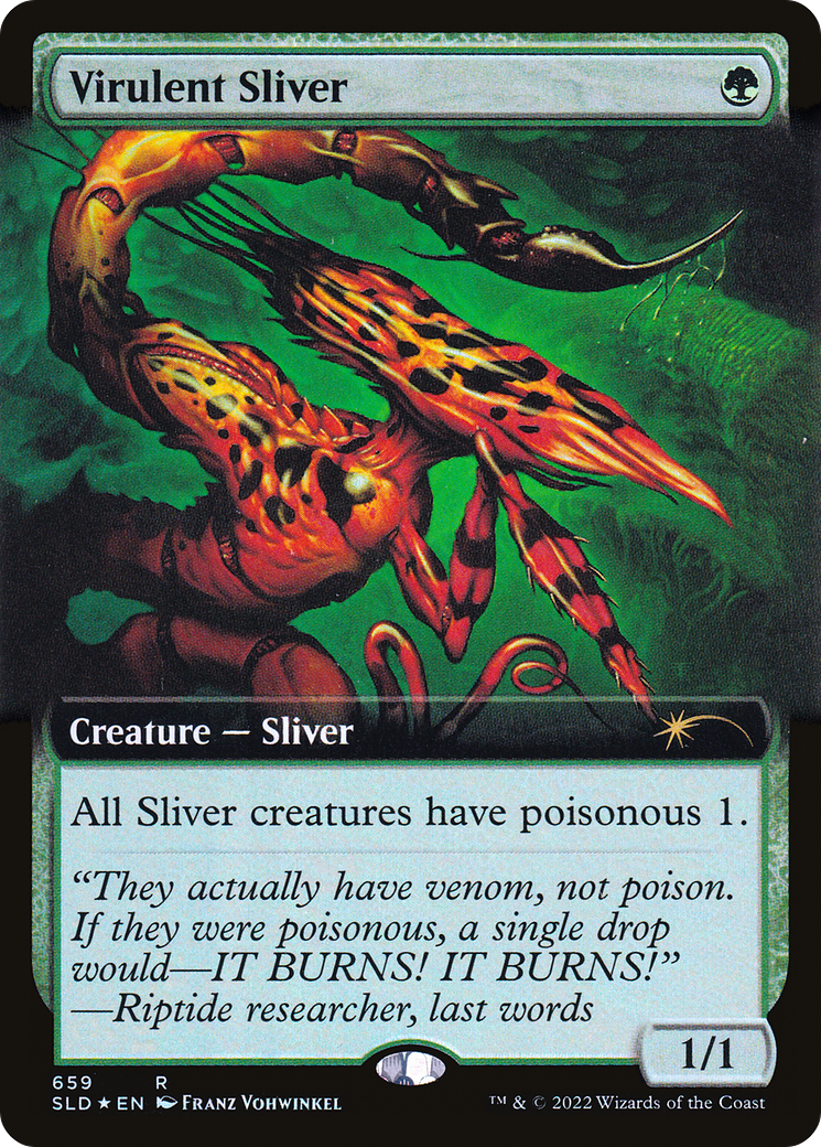 Virulent Sliver (Extended Art) (Step-and-Compleat Foil) [Secret Lair Drop Promos] | The Gaming-Verse