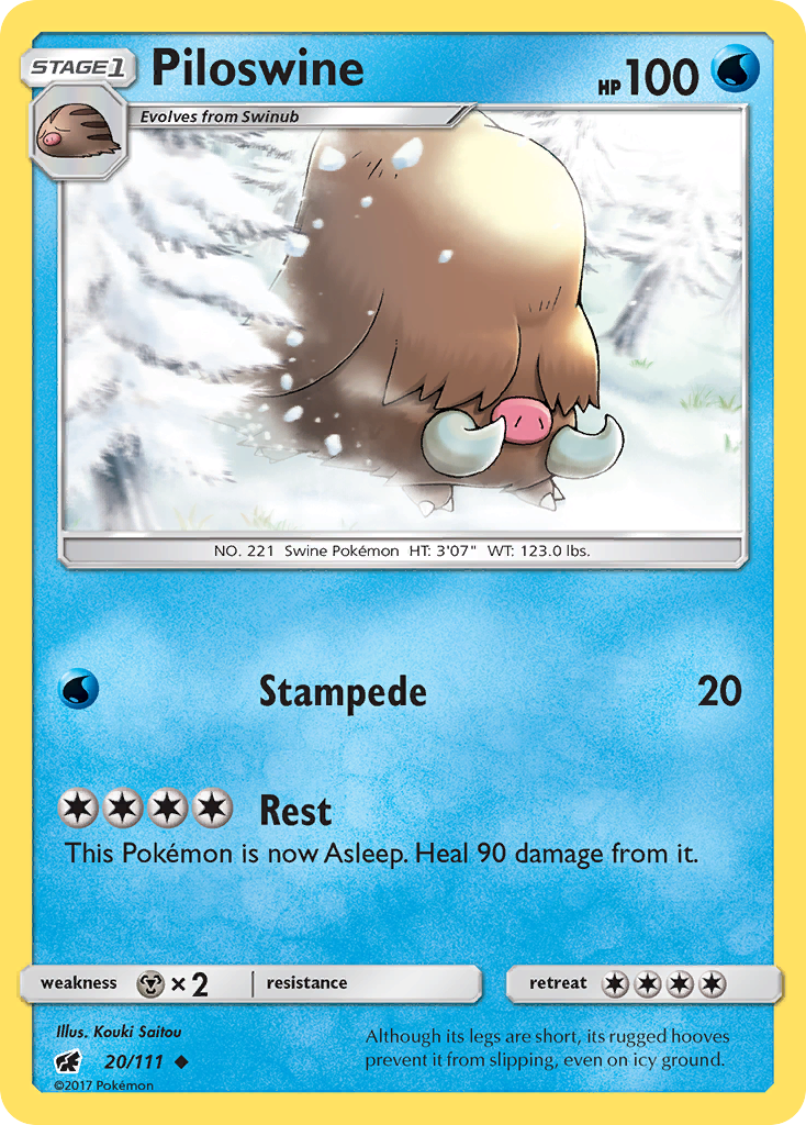 Piloswine (20/111) [Sun & Moon: Crimson Invasion] | The Gaming-Verse