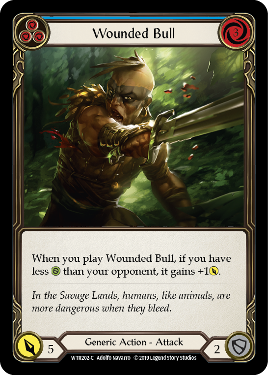 Wounded Bull (Blue) [WTR202-C] Alpha Print Rainbow Foil | The Gaming-Verse