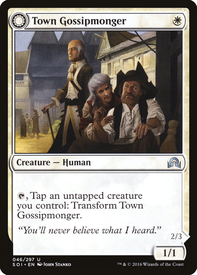 Town Gossipmonger // Incited Rabble [Shadows over Innistrad] | The Gaming-Verse