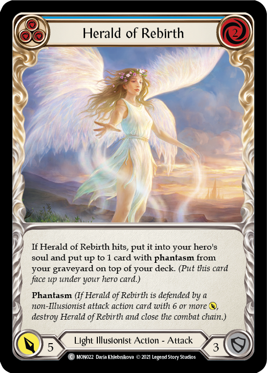 Herald of Rebirth (Blue) [MON022] 1st Edition Normal | The Gaming-Verse