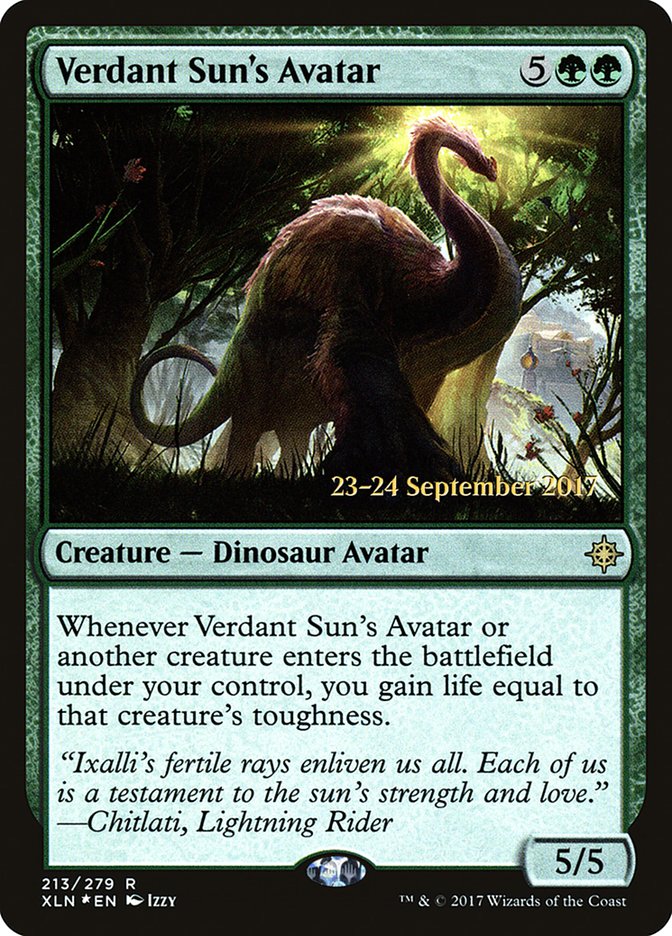 Verdant Sun's Avatar  (Prerelease) [Ixalan Prerelease Promos] | The Gaming-Verse